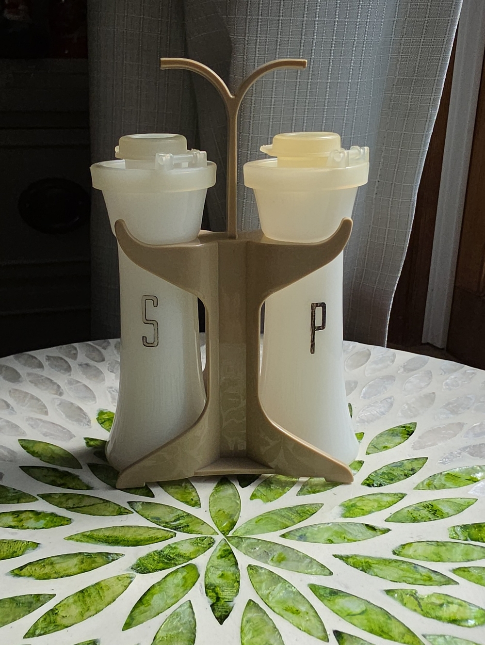Minature Tupperware Salt and Pepper Shaker Set with Holder